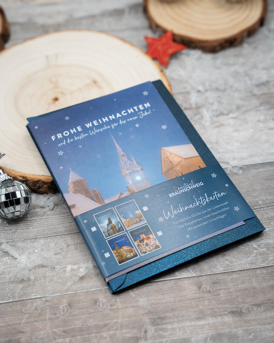 Set: 4 Weihnachtskarten (Burgplatz)